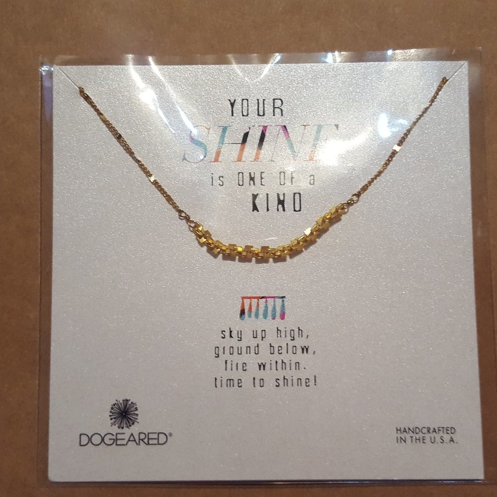 NEW Dogeared gold petal chain necklace Your shine